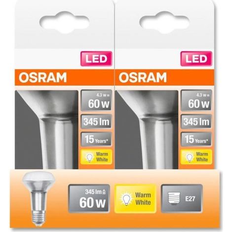 Osram Spot R63 bombilla LED blanco cálido 4.3W E27 (1/4)