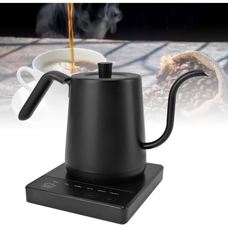 Tetera eléctrica con 5 ajustes de temperatura preestablecidos, 1000 W, 800 ml, diseño de cuello de cisne para café y té, enchufe europeo de 220 V. (1/5)