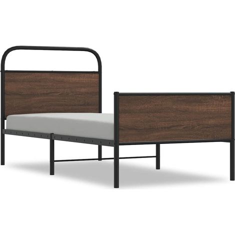 Maison Exclusive - Bettgestell ohne Matratze 100x200 cm Braun Eic (1/5)