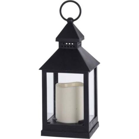 Lanterne décorative LED vintage, bougie sans flamme à effet scintillant avec minuteur, lanterne suspendue décorative pour intérieur extérieur jardin cour (1/5)