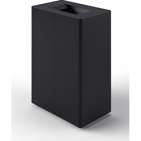 Pattumiera a 1 Scomparto da 45 L 44x28x63 cm con Contenitore Interno in Acciaio Verniciato Nero