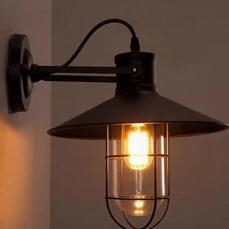 Cette applique murale de style industriel rétro convient parfaitement aux vérandas, balcons, chambres, tables de chevet, couloirs, escaliers, bars, cafés et autres endroits similaires. (1/5)