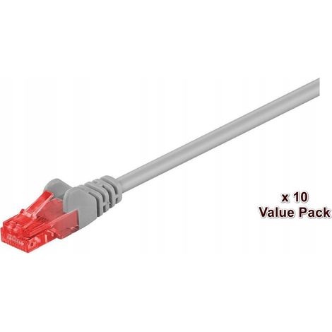 Câble MicroConnect U/UTP CAT6 2M gris, lot de 10
