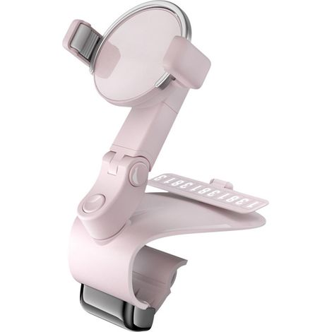Support téléphonique voiture rotatif 360° pince mains libres pour tableau de bord stationnement temporaire rose (1/5)