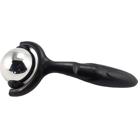 Massagerolle mit ergonomischem Griff und Temperaturregelung für warme und kalte Anwendungen, aus Edelstahl