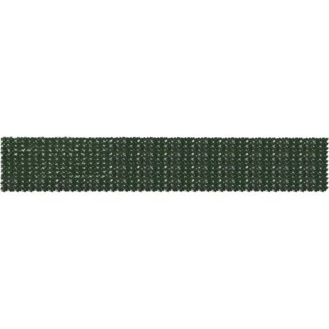 vidaXL Balcony Screen with Leaves Dark Green 600 x 100 cm