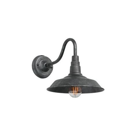 Barcelona Led – Applique murale vintage en aluminium vieilli – Design rétro-industriel pour intérieur – Douille E27 – Dimensions 192x260x115mm (1/5)