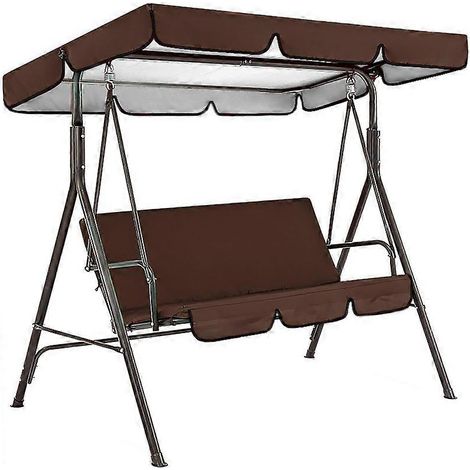 Housse de protection pour fauteuil pivotant de jardin 190 x 132 x 15 cm, avec auvent et pare-soleil intégré.