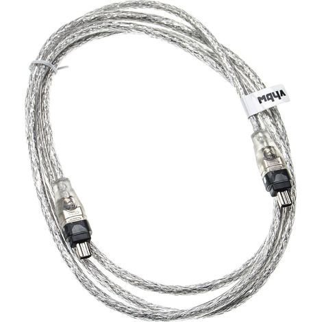 vhbw FireWire Kabel für FireWire Geräten, zum Anschluss an Computer u.a. - IEEE 1394, 4 Polig auf 4 Polig, 2m (1/2)