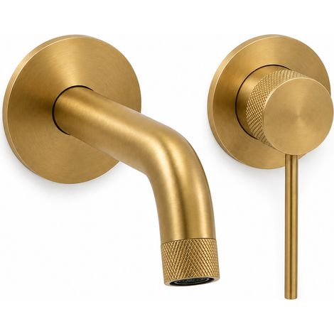 Grifo de lavabo empotrado AquaElegance de latón dorado (1/5)