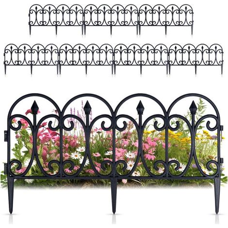 Clôture de Jardin Vilde - 8 Palissades Modulaires - 480 cm x 33 cm - Noir (1/5)