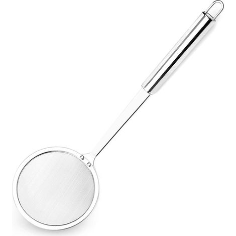 Écumoire En Acier Inoxydable - Passoire À Mailles Fines Pour Graisse Huile Et Mousse - Manche Long Anti-Dérapant - 1 Pièce (1/5)