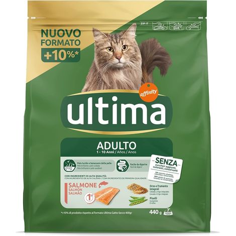 ULTIMA CROCCHETTE PER GATTO ADULTO 1-10 ANNI 440 GR FACILE DA DIGERIRE GUSTO SALMONE (1/5)