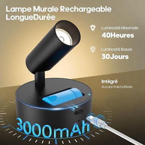 Rechargeable Wireless LED Spot Light for Indoors, Battery (1/4)