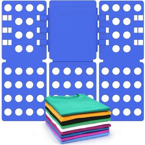 Panel plegable para camisetas, organizador de ropa, paneles plegables de plástico duradero para lavandería, azul, 56 x 68 cm (1/5)