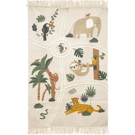 Tapis rectangle coton Jungle 100x150 (1/3)