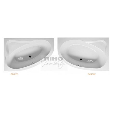 Baignoire acrylique RIHO d'angle ARYL 170x110 cm-AAB2BD-Gauche-Sans tablier-Gris-110 --