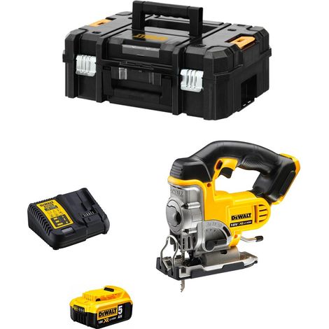 Dewalt – Scie sauteuse 18V avec batterie 5.0Ah – Moteur hautes performances – Profondeur de coupe 45mm – Changement de lame sans outil (1/5)