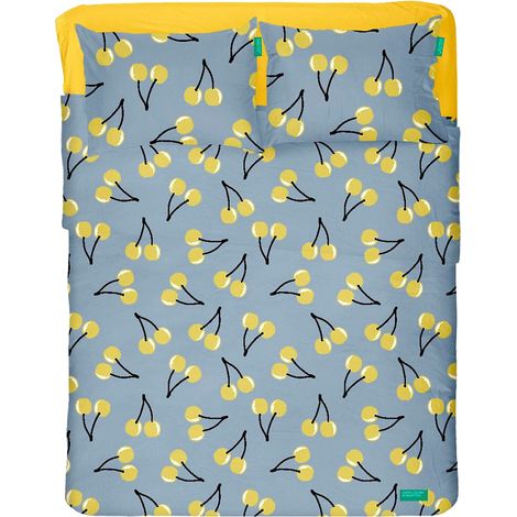 Benetton set de sabanas 4pcs cama doble: sabana encimera (240x240cm w/simple hem 5cm) + sabana bajera (160x200+25cm flap) + 2 fundas de almohada (50x80cm)