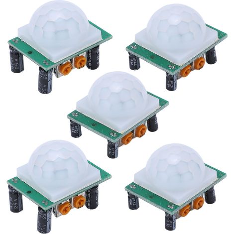5 Pièces Module PIR IR PCB Détecteur de Mouvement Humain Haute Sensibilité pour Système d'Alarme 4.5‑20V (1/5)