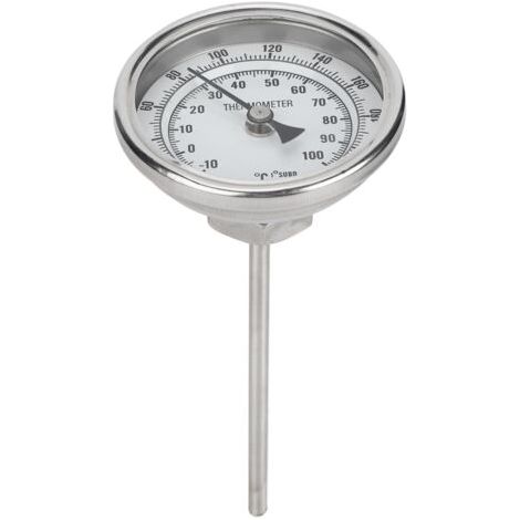 DEESSE SHOP-Thermomètre à cadran en acier inoxydable à filetage 1/2 NPT Thermomètre pour bouilloire Homebrew 0220℉ /10100℃ (1/5)