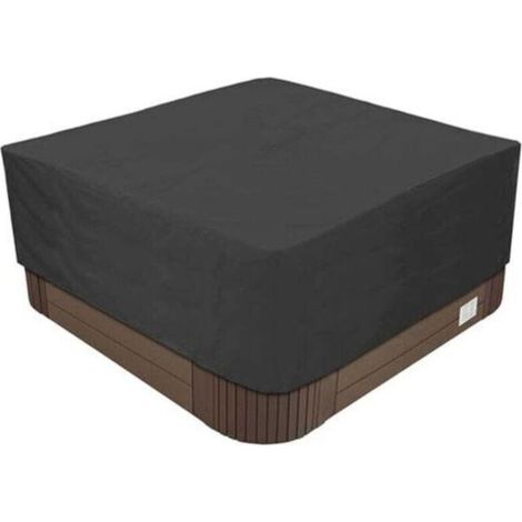 UlisemHousse pour Bain à Remous de Jardin, Bache de Protection pour Spa en Tissu Oxford 210D Imperméable Anti-poussière Anti-UV, Plusieurs Tailles au Choix,Noir,220x220x85cm (1/4)