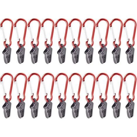 Clip per telone da sole, 20 clip per telone, porta guanti con clip in plastica, clip per tendalino, clip antivento per tenda, clip a innesto rapido (1/5)