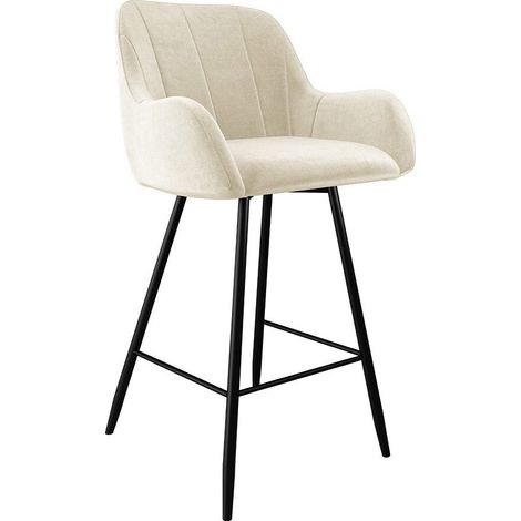 Silla de barra Jackson 102, Negro + Magic Velvet 2250, 103x50x55cm, Tapiz, Metálico