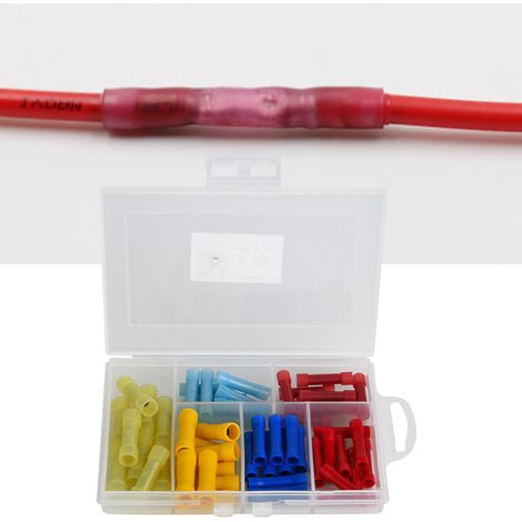 Jeu de 60 connecteurs PVC pour connexions électriques, sertis et isolés, avec boîtier (1/5)