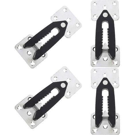Connecteurs fixes pour canapé d'angle couleur sable, lot de 4, argentés, en acier et plastique, compatibles avec les meubles. (1/5)