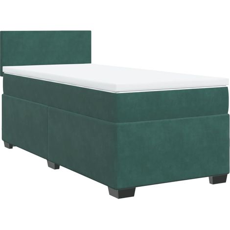 Giroletto a Molle con Materasso Verde Scuro 80x200 cm Velluto vidaXL (1/5)