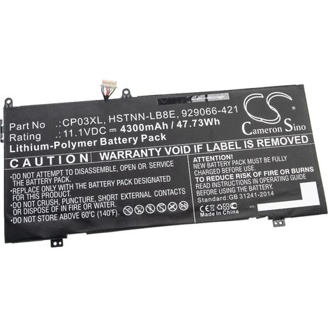 vhbw Akku kompatibel mit HP Spectre X360 13-ae000, 13-ae006no X360, X360 13-ae001ng, X360 13-AE001TU Notebook (4300 mAh, 11,1 V, Li-Polymer) (1/2)