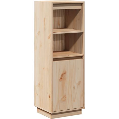 Aparador cómoda cómoda armario mueble organizador cocina salón salón alto 37 x 34 x 110 cm madera maciza de pino marrón 020032186