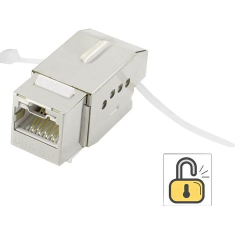 Module RJ45 encastrable CAT 6a avec verrouillage Keystone – KSV10 – Compatible norme ISO/IEC 11801 – Blanc (1/4)
