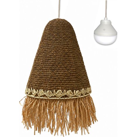 Suspension nomade PALOMA Beige Herbe marine D40 cm (1/5)