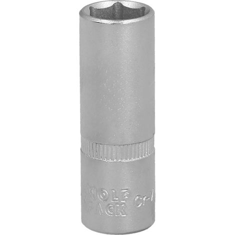 Langer 1/4" 12 mm Innensechskant-Steckschlüssel mit abgerundeten Kanten aus Chrom-Vanadium-Stahl (1/5)