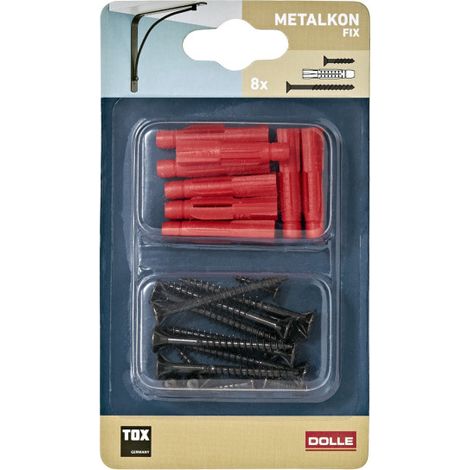 Dolle Befestigungs-Set Metalkonfix 3,5 x 16 mm schwarz 8 Stück Wandregal