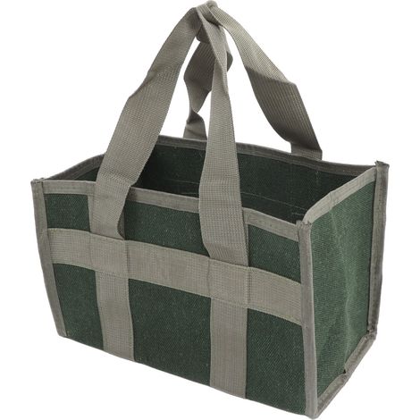 Sac à outils à large ouverture en toile verte OD, grande capacité, résistant à l'usure, rangement étanche pour électricien 29X17 17cm / 11.4 6.7 6.7in