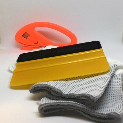 Kit applicazione pellicole car wrapping (Spatola 3M oro - taglierino - Guanti) (1/3)