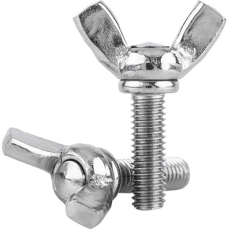 Vis à Oreilles M6 - Lot de 5 - Acier Inoxydable 304 - Filetage Métrique DIN316 - Bricolage et Fixations Manuelles - Longueur 12mm (1/2)