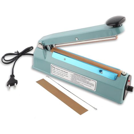 Machine de Scellage Manuelle, Machine de Scelleuse Manuelle à Impulsion de Thermoscellage en Métal de 8 pouces, Kit d'outils d'emballage de sac plus proche Plug 220V (1/5)
