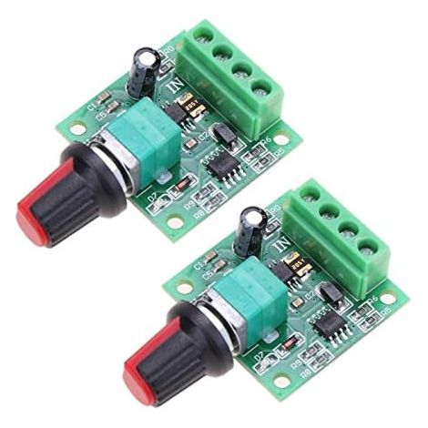 ARCELI 2Pcs 1.8v 3v 5v 6v 7.2v 12v 2A 30W Contrôleur de Vitesse de Moteur à Courant continu Basse Tension PWM 1803BK 1803B Commutateur de Commande réglable (1/5)