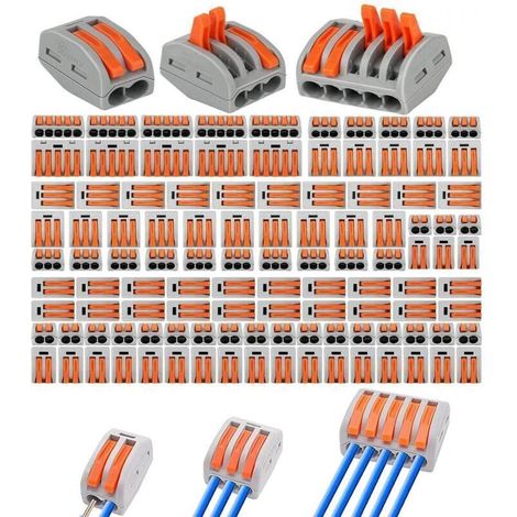 Connecteur Électrique,110pcs Domino Electrique,Connecteur Électrique Rapide,Domino Electrique Etanche,Bornes Connexion Automatique,Rapide Connecteur Fil de Câble,Connecteurs Électriques Compact