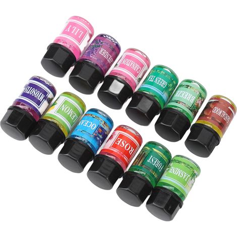 Coffret de 12 huiles essentielles à base d'eau, multi-usages, douces et longue durée, pour diffuseurs de parfum (3 ml). (1/5)