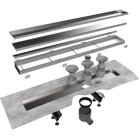 Easy Drain Multi TAF caniveau de douche plaque simple 70cm avec grille Zero design inox