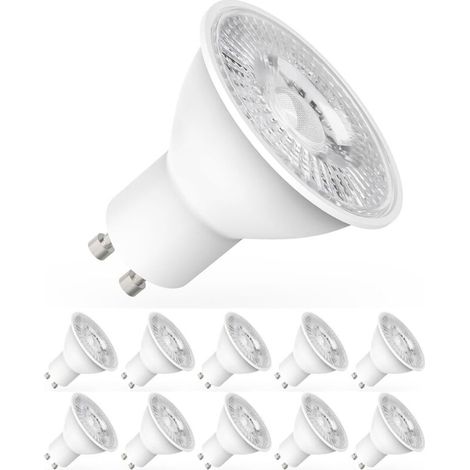 Lot de 10 spots LED GU10, MR16, ampoules 5W pour un éclairage parfait [Classe d'efficacité énergétique D] (1/5)