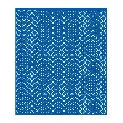 Runde Aufkleber, 1 cm Durchmesser, 357 Stück, blau glänzend