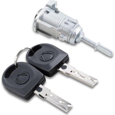 Cilindro de cerradura de puerta con 2 llaves, lado izquierdo del conductor, compatible con Volkswagen Jetta, Passat, Golf, Polo, modelos 1996-2006. Reemplaza 604837167.