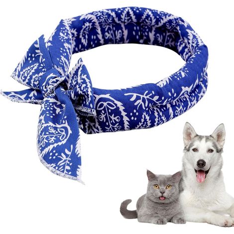 Foulard Rafraîchissant pour Chien - Serviette Respirante Absorbante - Foulard d'Été Rafraîchissant pour Animaux - Chat Chiot Moyen Grand Petit Maison Voyage Extérieur Randonnée Promenade (1/5)