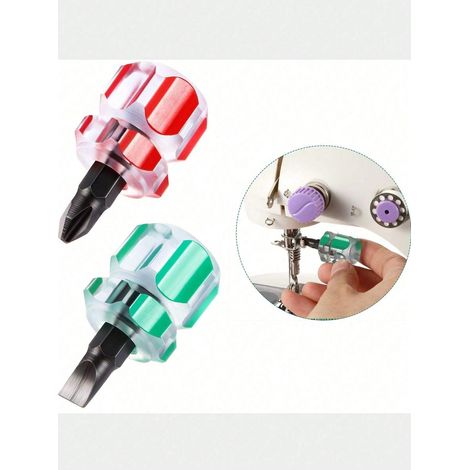 1 kit de tournevis pour machine à coudre : mini tournevis court, portable, tête radis, tournevis pour plaque à aiguille — outils de réparation et de couture (1/4)